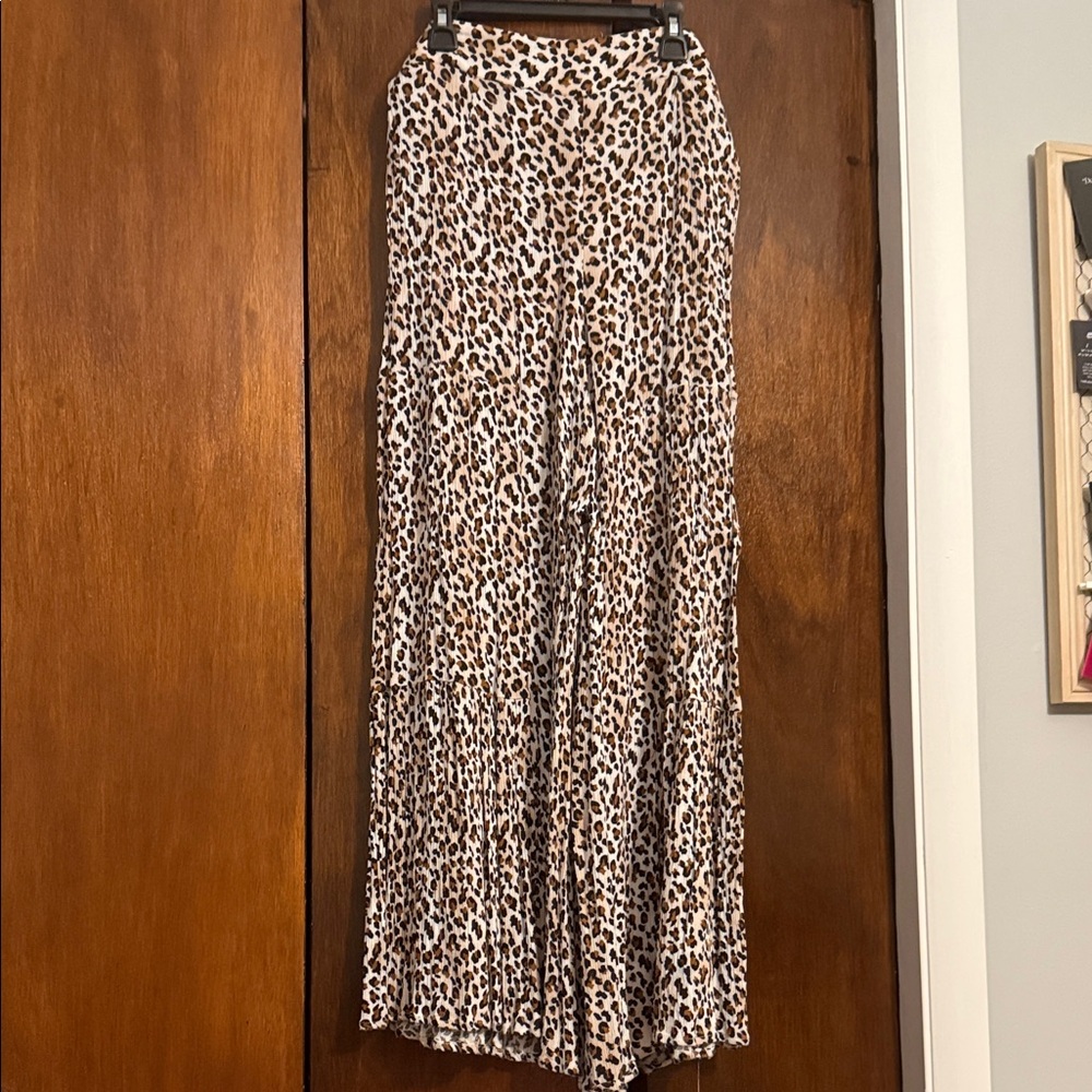 eesome Leopard Print Wide Leg Pants